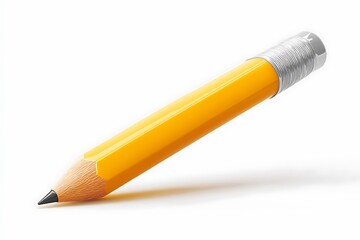 Sharp yellow pencil with eraser ready for creative ideas and learning