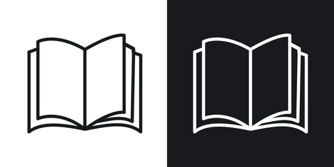 Book icon. Thin Linear Style Designs for web design and infographics