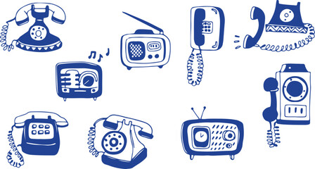 Vintage Radio, Cassette, Old Media, Audio, Retro, Nostalgia, Sound, Broadcasting, Tape, Music, Vector, Icon, Design, Clipart, Illustration, Old-fashioned, Entertainment, Classic