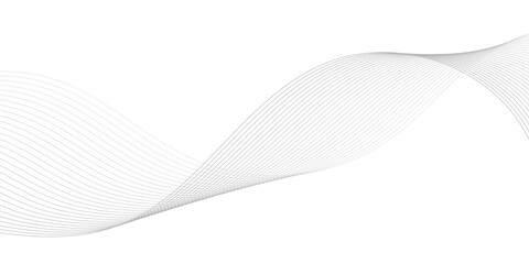 Abstract wave element for design. Digital frequency track equalizer. Stylized line art background, Geometric grey vector waves on white background. Editable stroke.