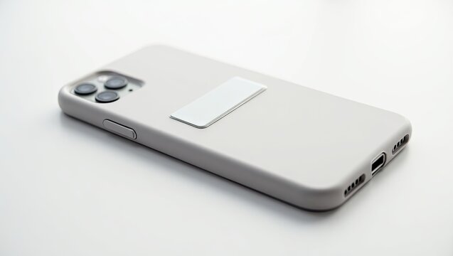 Light gray smartphone case with a credit card holder.