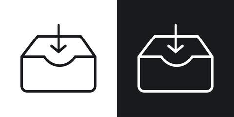 Inbox icon. Thin Linear Style Designs for web design and infographics