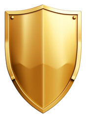 PNG A minimal shield gold white background protection.