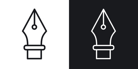 Fountain pen icon. Thin Linear Style Designs for web design and infographics