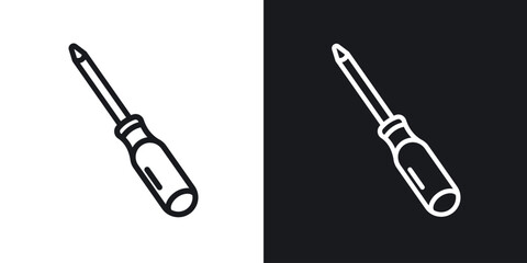 Screwdriver icon. Thin Linear Style Designs for web design and infographics