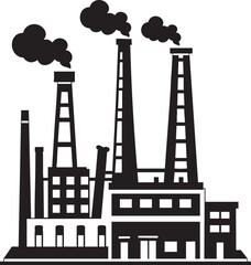 Factory Silhouette Vector Graphic Black Outline