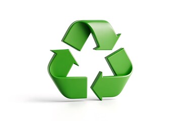 Fototapeta premium Vibrant green recycling symbol representing sustainability and ecological responsibility