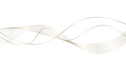 Transparent or png shiny wavy glowing gold wave. isolated wavy lines. luxury background