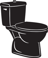 Toilet Vector Icon Black Outline