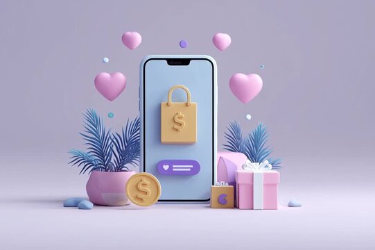 App purchase confirmation vector illustration showing smartphone