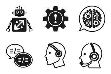 Robot and customer service icons