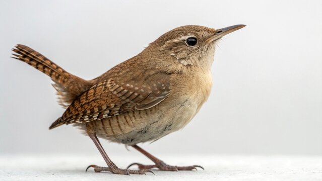 House wren on studio background