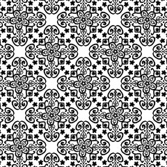 Monochromatic Ornate Floral and Geometric Design