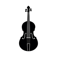 Fototapeta premium Classical cello silhouette on white background.
