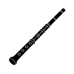 Classic flute silhouette on a white background