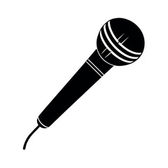 Retro microphone silhouette for karaoke