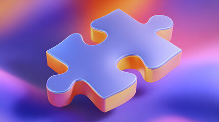 Futuristic puzzle design with missing piece