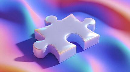 Futuristic puzzle design with missing piece
