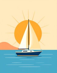 Sailing boat at sunset (1)