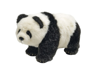 Obraz premium PNG of Adorable plush toy panda bear with soft black and white fur, perfect for cuddling and playtime. - on Transparent or White BG