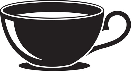 Black tea and coffee cup on saucer isolated on white background