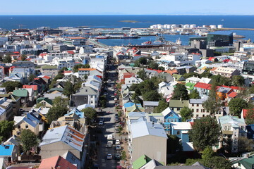 aerial view of the city of Reykjavik