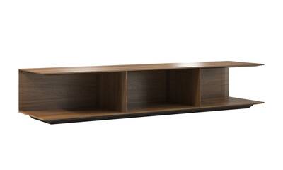 Brown veneer behind sofa coffee table with a bottom shelf. 3d render