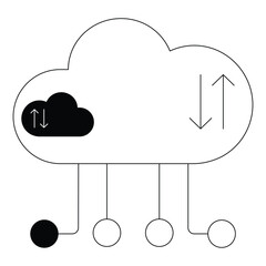 Cloud Computing Storage and Services Vector Icon