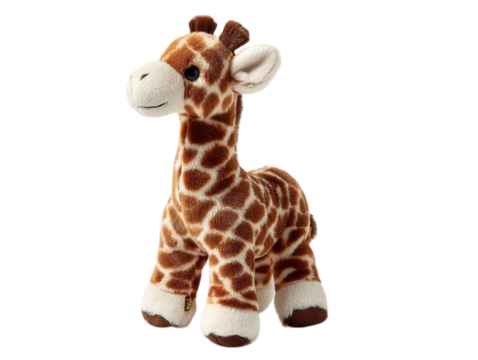 PNG of Adorable plush giraffe toy, perfect for children and as a delightful addition to any nursery decor. - on Transparent or White BG