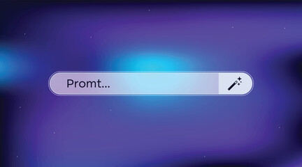 AI Search Prompt Bar with Magic Wand Icon on Gradient Background Vector 