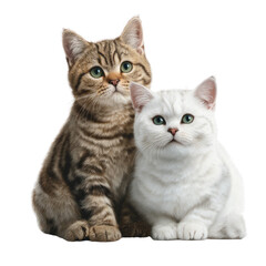 Obraz premium Playful kittens on transparent background adorable animals cute companions studio setting whimsical concept