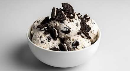 Photo of cookies and cream ice cream in bowl