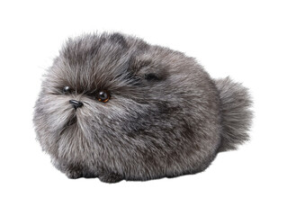 PNG of Adorable fluffy creature resembling a small, round animal with soft fur and curious eyes, sitting against a plain background. - on Transparent or White BG