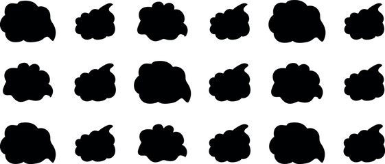  Black Handcrafted Children’s Crayon Clouds – Cute, Simple Cartoon Outlines Perfect for Creative Play and Art Projects

