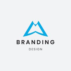 Abstract "M " alphabet letter logo icon