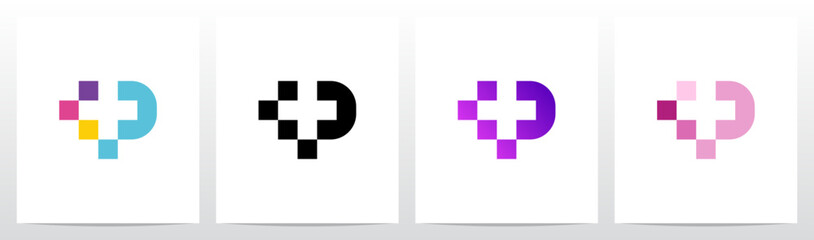 Plus Cross Square Negative Space Modern Letter Initial Logo Design P © recehan