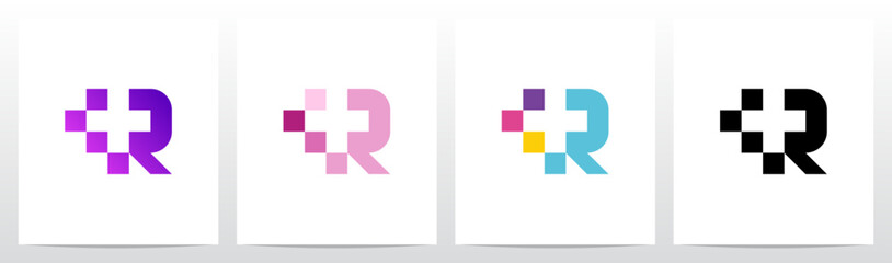 Plus Cross Square Negative Space Modern Letter Initial Logo Design R