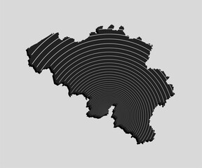 Belgium map from lines - internet, radio signal