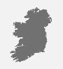 Abstract map of Ireland, parallel grey lines