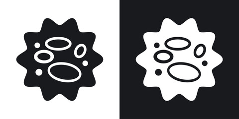 White blood cell icon in black and white glyph versions