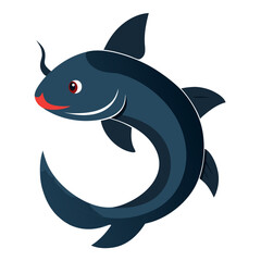 vector illustration of cartoon shark