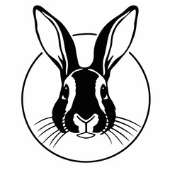 Fototapeta premium vector illustration of a rabbit, face head vector