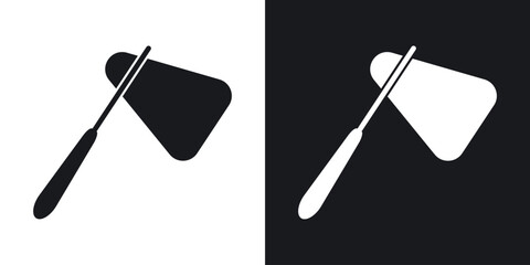 reflex hammer icon in black and white glyph versions