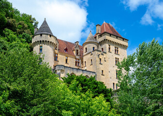 La Malartrie Castle on the banks of the river Dordogne in Vezac in the region Perigord, France