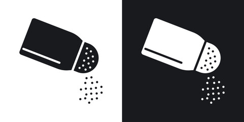 Pepper shaker icon in black and white glyph versions
