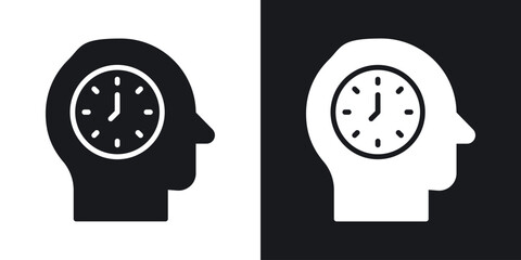 Patience icon in black and white glyph versions