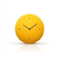Yellow fur wall clock 