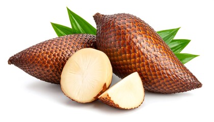 Salak fruit with leaves