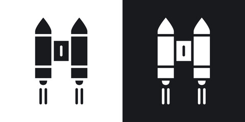 Jetpack icon in black and white glyph versions