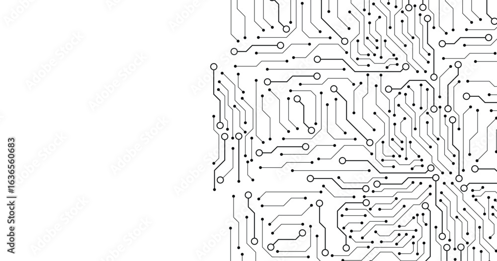Poster technology circuit board background texture. hi tech vector eps